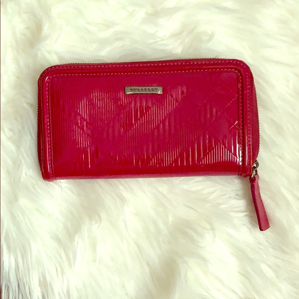 100% authentic Burberry paten leather wallet